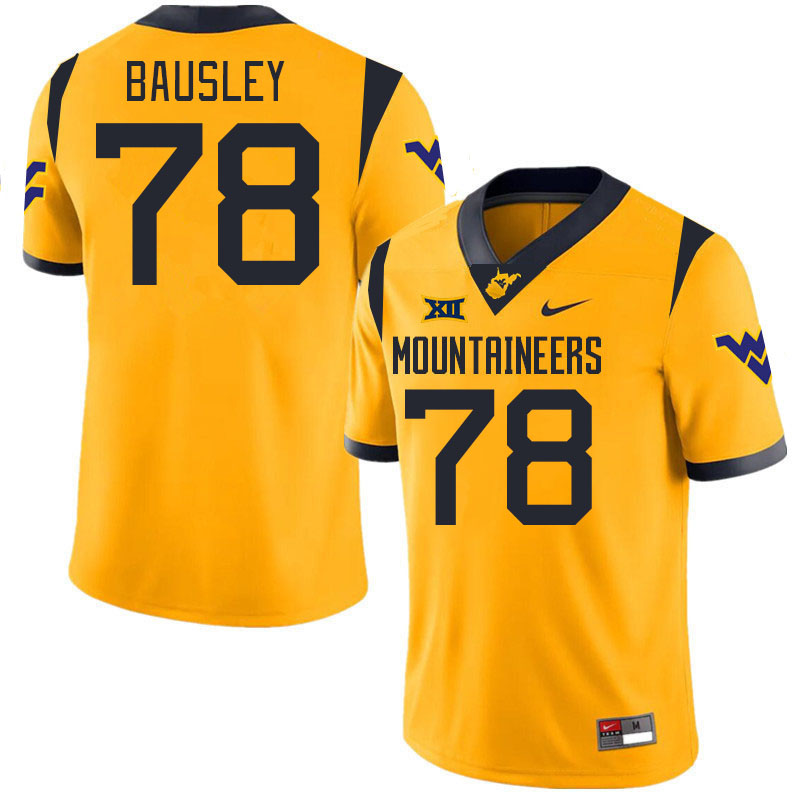 #78 Xavier Bausley West Virginia Mountaineers College 2024 New Uniforms Football Jerseys Stitched Sale-Gold